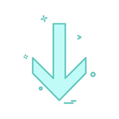 Aşağı ok simgesi tasarım vektörü