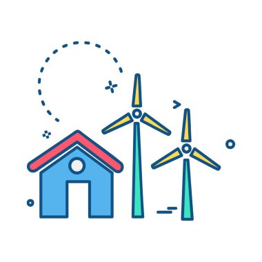 Hava türbini simgesi tasarım vektörü