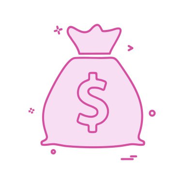 Dolar simgesi tasarım, renkli vektör çizim