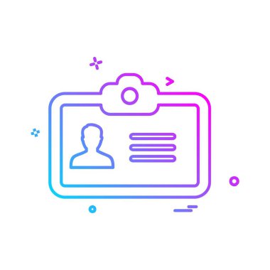 ID kart simgesi vektör illüstrasyonu 