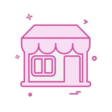 Dükkanı simgesi tasarım, renkli vektör çizim