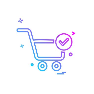 Sepeti simgesi tasarım, renkli vektör çizim