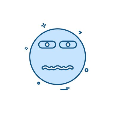 Emoji simgesi tasarım, renkli vektör çizim