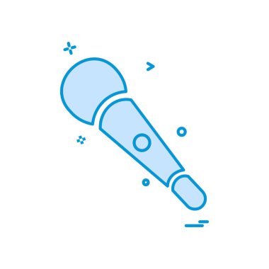 Mikrofon simgesi tasarım, renkli vektör çizim