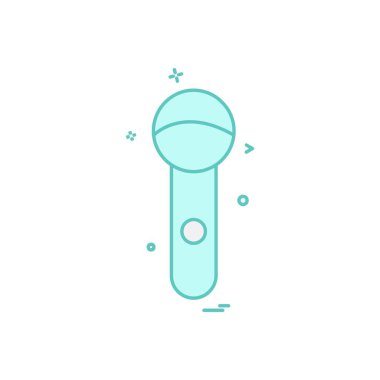 Mikrofon simgesi tasarım, renkli vektör çizim