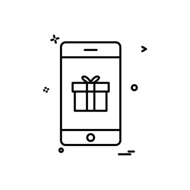 Mobil hediye kutusu simge vektör tasarımı