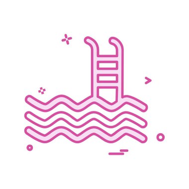 Yüzme simgesi tasarım vektörü 