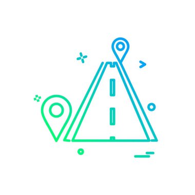 Gezinti simgesi tasarım, renkli vektör çizim