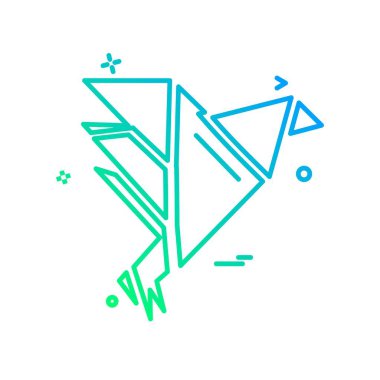 Kuş simgesi tasarım, renkli vektör çizim