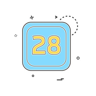 28 tarihi takvim simge tasarlamak vektör