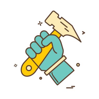 El simge vektör tasarım çekiç 