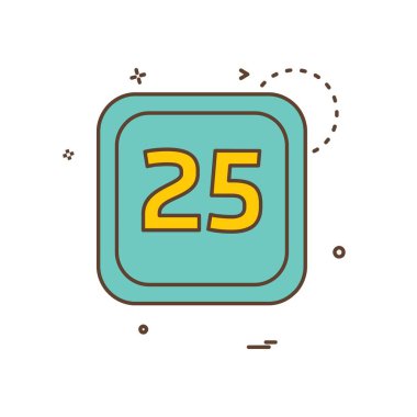 25 tarihi takvim simge tasarlamak vektör