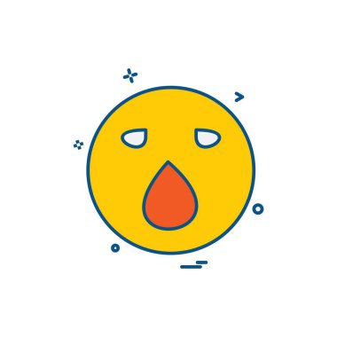 Emoji simgesi tasarım, renkli vektör çizim