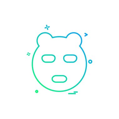 Ayı simgesi tasarım, renkli vektör çizim