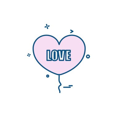 Kalp simgesi tasarım, Sevgililer günü için vektör çizim