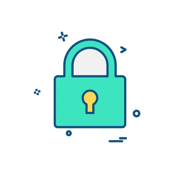 Lock Flat Icon Vector Illustration — Stock Vector