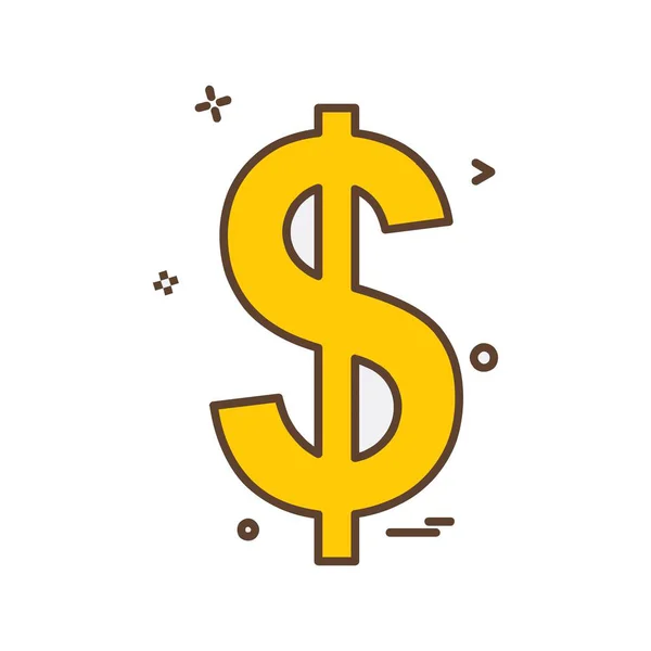 Dollar Icon Design Illustration Vectorielle Colorée — Image vectorielle