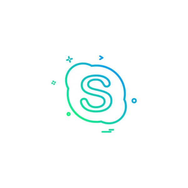 Skype Icono Social Diseño Vectores — Vector de stock