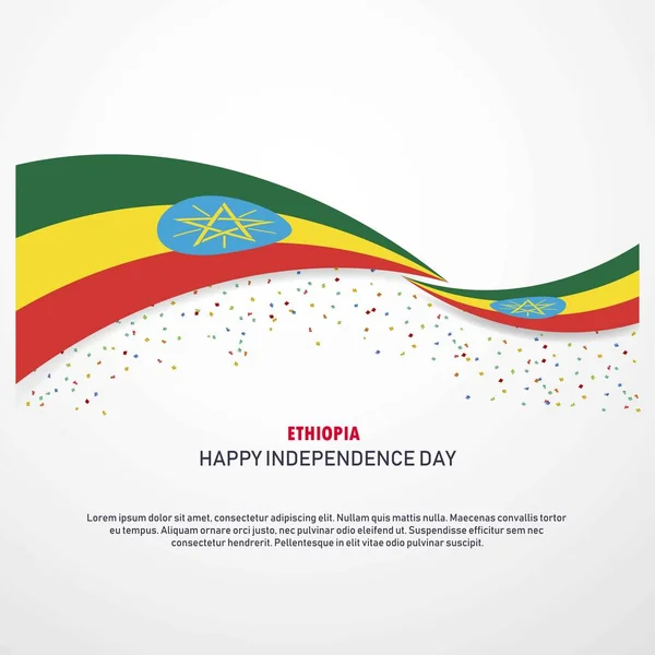 エチオピア ハッピー独立記念日の背景 — ストックベクタ