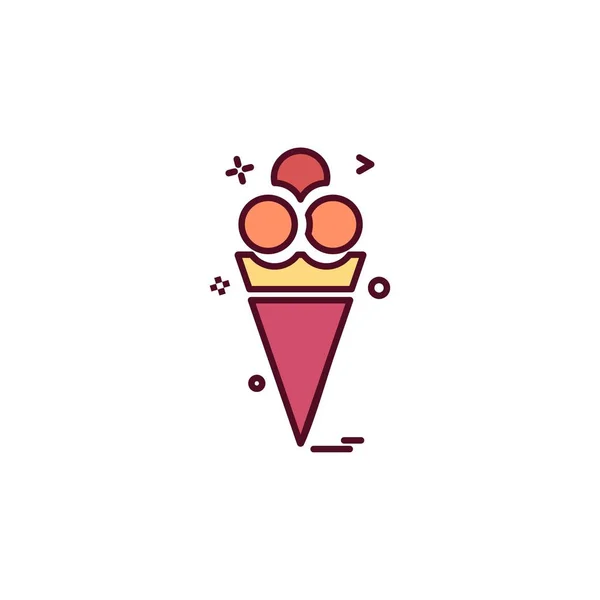 Ice Cream Ikonu Design Barevné Vektorové Ilustrace — Stockový vektor