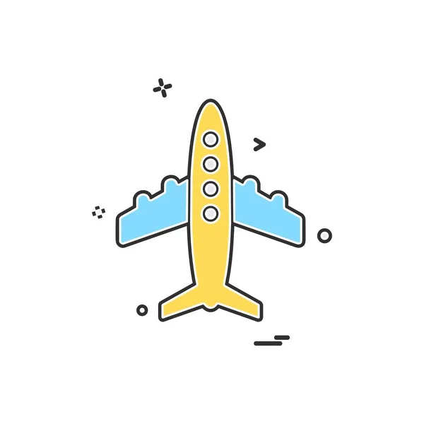 Icono Avión Diseño Vector — Vector de stock