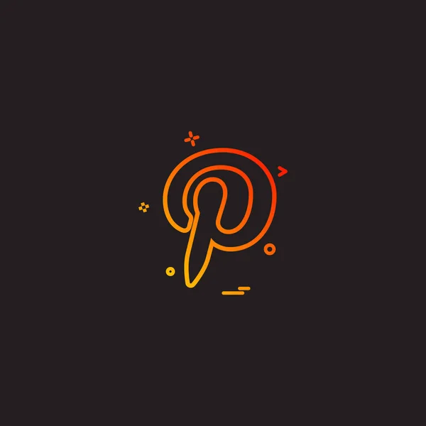 Pintrest Icono Diseño Vector — Vector de stock