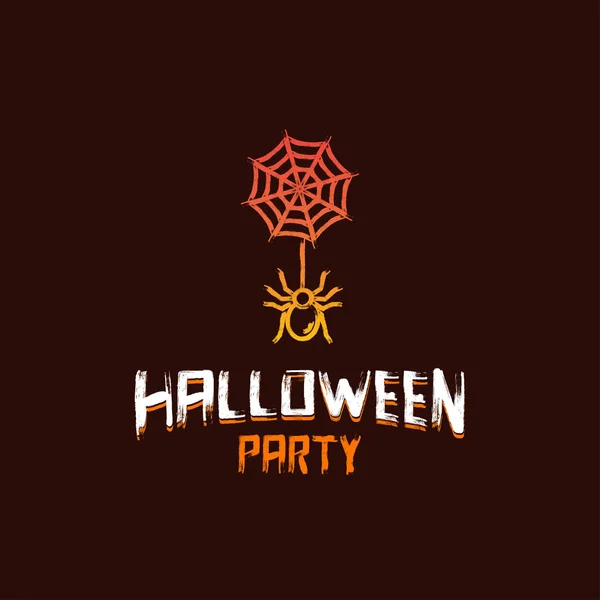 Halloween Party Design Mit Dunkelbraunem Hintergrund Vektor — Stockvektor