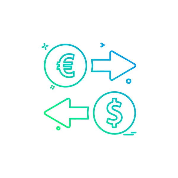 Dólar Icono Diseño Vector Colorido Ilustración — Vector de stock