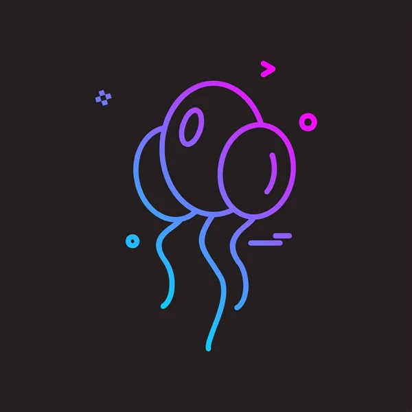 Luftballons Icon Design Bunte Vektor Illustration — Stockvektor