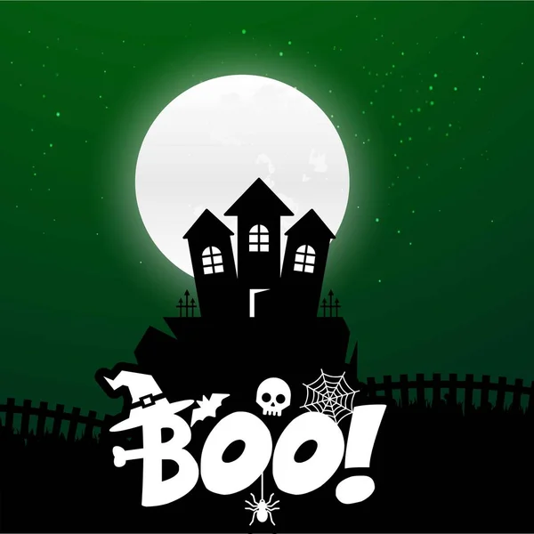 Feliz Halloween Assustador Fundo Noite —  Vetores de Stock