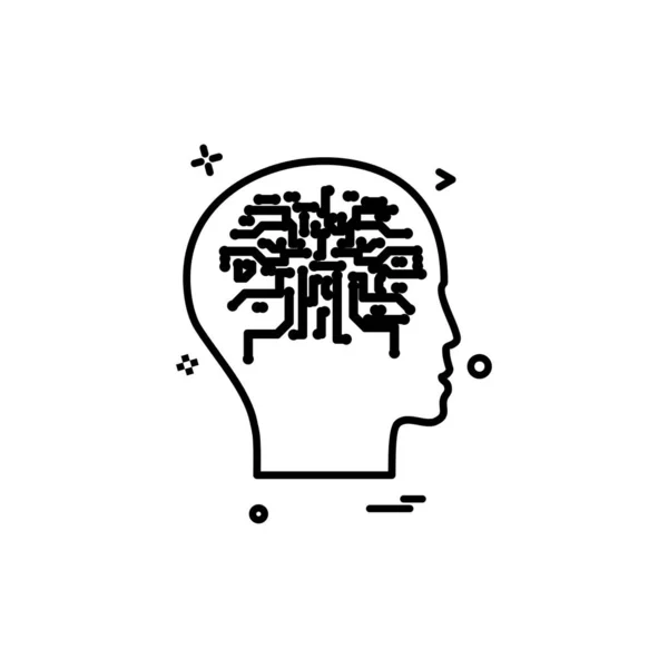 Дизайн Вектора Иконок Робота Искусственного Интеллекта Мозга — стоковый вектор