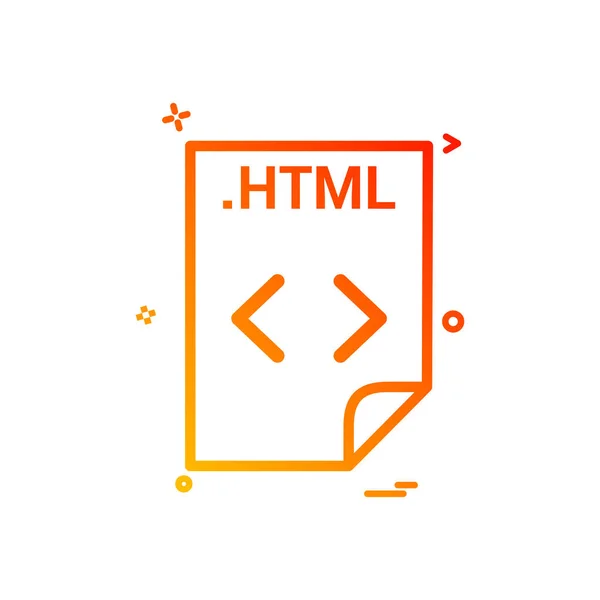 Htmlアプリケーションのダウンロードファイル形式アイコンベクトルデザイン — ストックベクタ