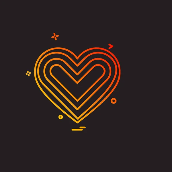 Heart Icon Design Illustrazione Vettoriale San Valentino — Vettoriale Stock