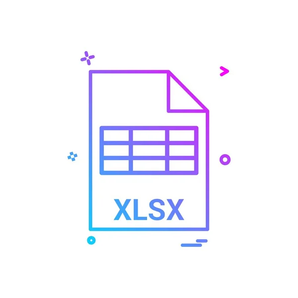 Xlsx File File Extension File Format Icon Vector Design — Stock Vector