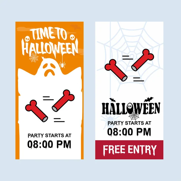 Feliz Halloween Invitación Diseño Con Huesos Vector — Archivo Imágenes Vectoriales