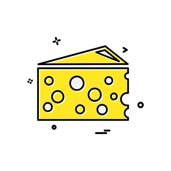 Cheese Icon Design Vector — Stock Vector
