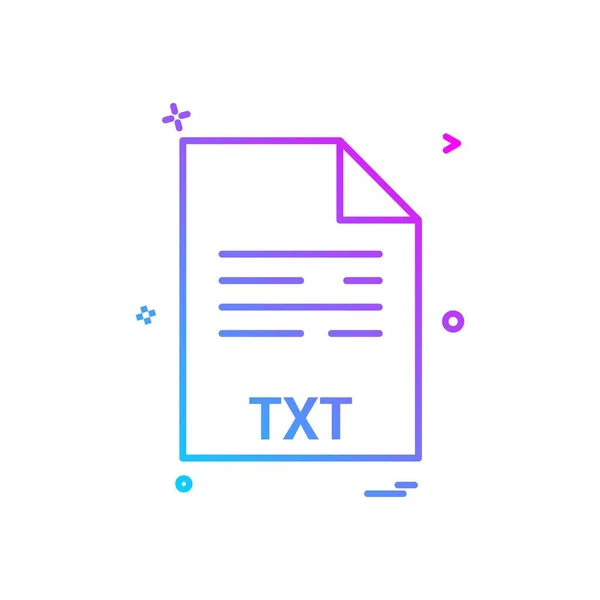 Txt ファイル ファイル拡張子ファイル形式アイコン ベクトル デザイン — ストックベクタ