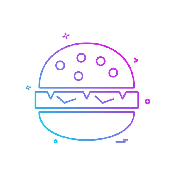 Burger Ícone Vetor Design — Vetor de Stock