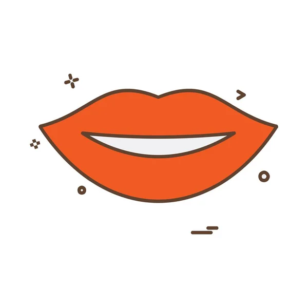 Ilustración Vector Icono Plano Labios — Vector de stock