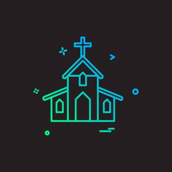 Kyrkans Kristna Holey Cross Ikon Vektor Design — Stock vektor