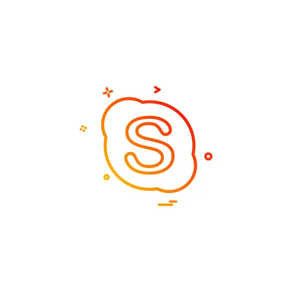 Skype Icono Social Vector Diseño Ilustración — Archivo Imágenes Vectoriales