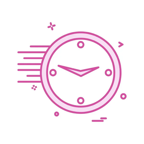 Reloj Icono Plano Vector Ilustración — Archivo Imágenes Vectoriales