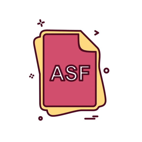 Asf ファイルの種類アイコン デザインのベクトル — ストックベクタ