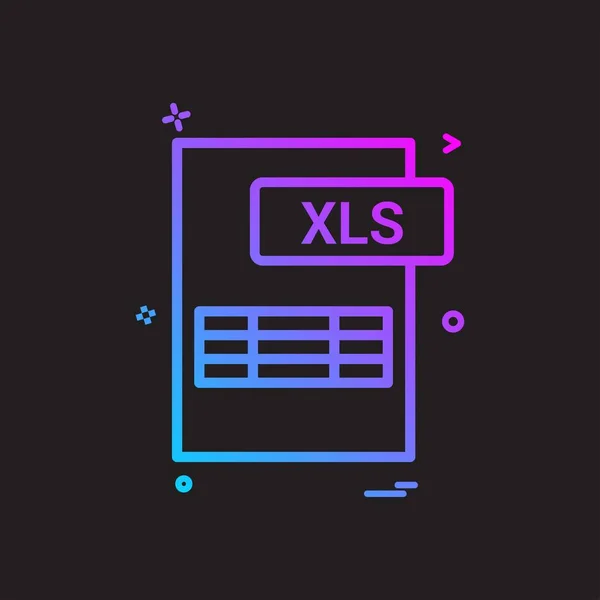 Xls ファイル形式アイコン ベクトル デザイン — ストックベクタ