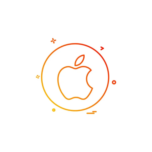 Medien Netzwerk Social Apple Icon Vektor Design — Stockvektor