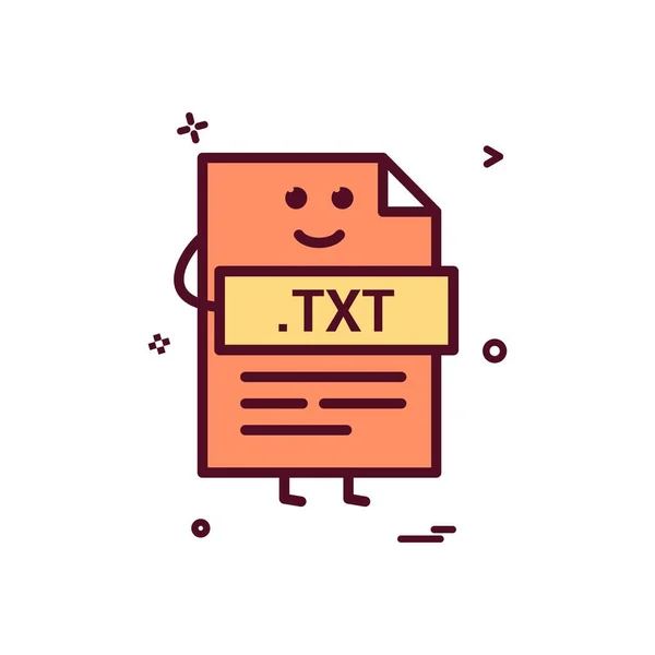 Ordenador Txt Formato Archivo Type Icon Vector Design — Vector de stock