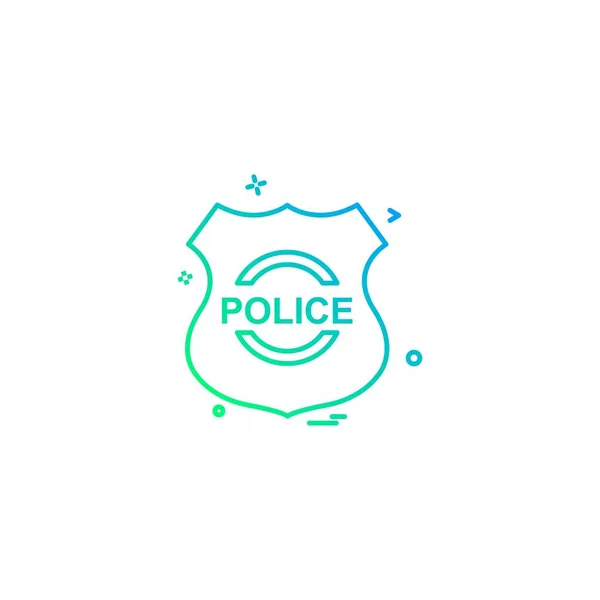 Polisen Shield Emblem Kraft Ikon Vektor Design — Stock vektor
