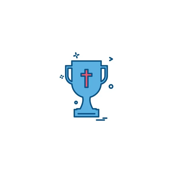 Trophy Icon Design Vector — Stock Vector