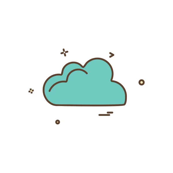 Wolke Icon Design Bunte Vektorillustration — Stockvektor