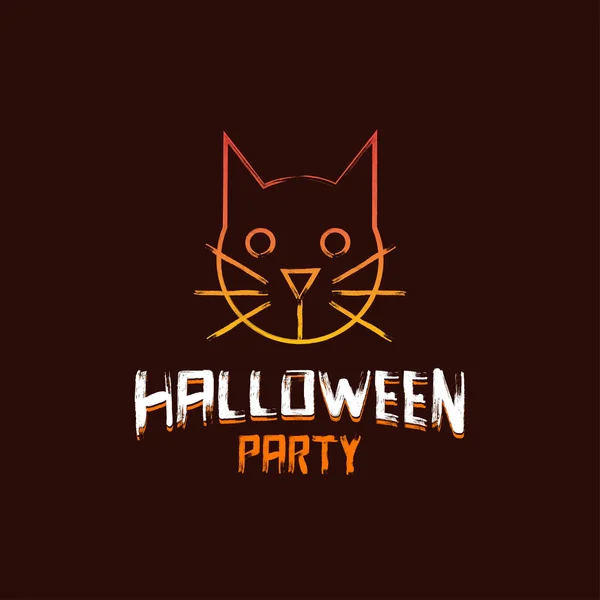 Halloween Party Invitation Design Dark Brown Background Vector Illustration — Stock Vector